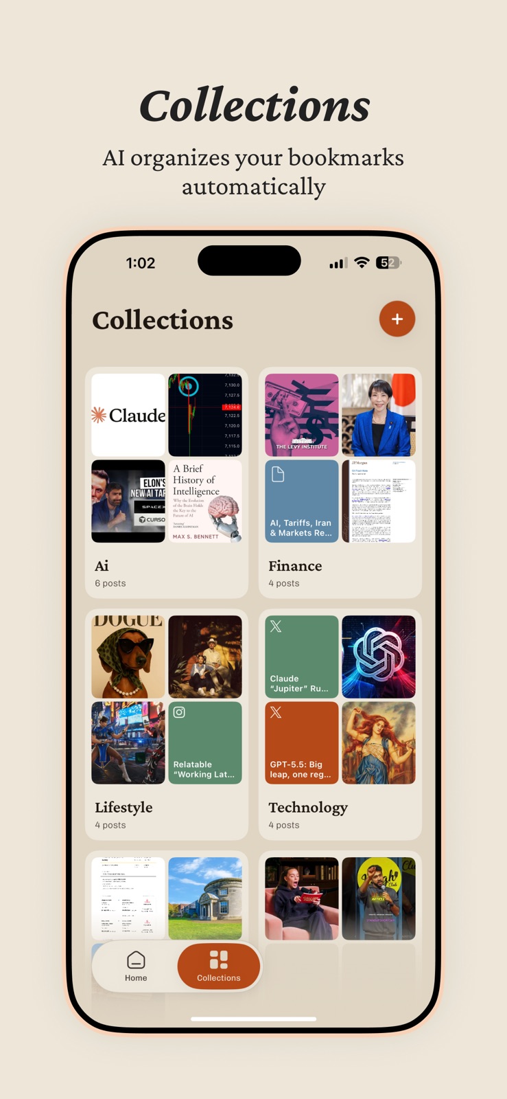 ClawKeep collections for AI, finance, lifestyle and technology